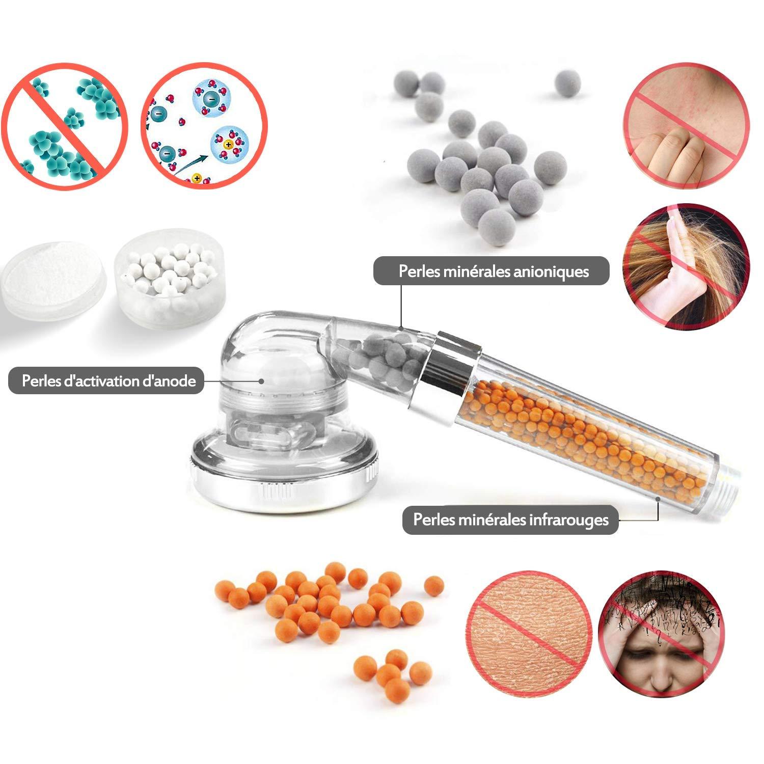 Đầu Vòi Hoa Sen, Đầu Vòi Hoa Sen Tiết Kiệm Nước Chống Cặn Vôi Hệ Thống Lọc Ba Cấp Độ Cao Hệ Thống Lọc Ion Với Bộ Lọc Bông PP Có Thể Thay Thế