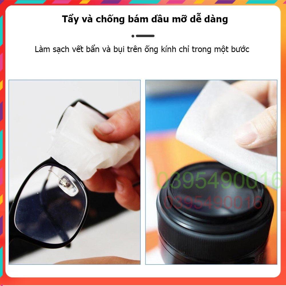 Khăn lau mắt kính nano chống hơi nước chuyên dụng Hộp 100pcs lau mũ bảo hiểm, màn hình điện thoại, laptop chống bám bụi