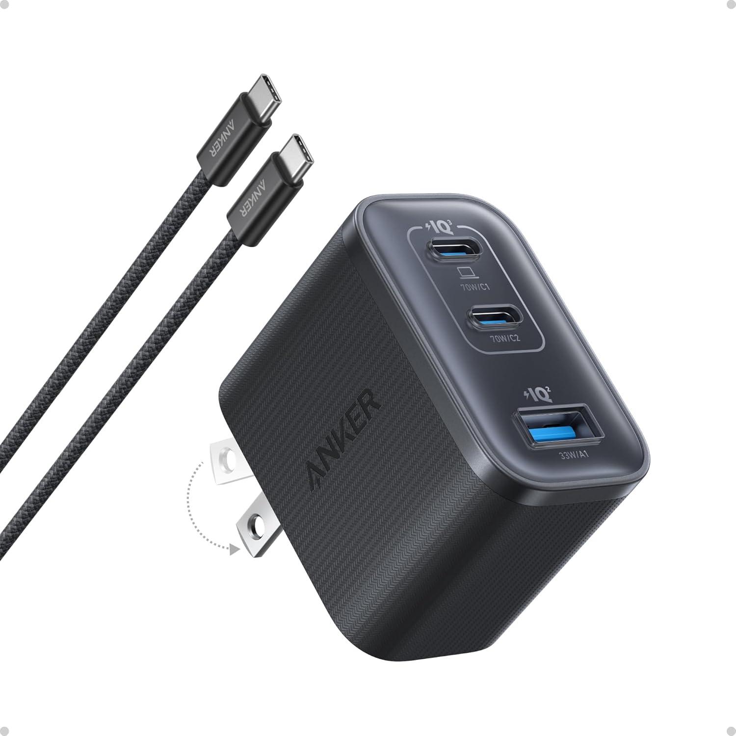 Củ sạc Anker Nano 2C1A 70W Đen A121A - Hàng Chính Hãng