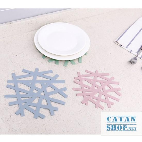 Tấm lót nồi, miếng lót nồi chống nóng, đồ lót nồi cơm vòng tròn hình tuyết xinh xắn GD180-LNTuyetLL-5