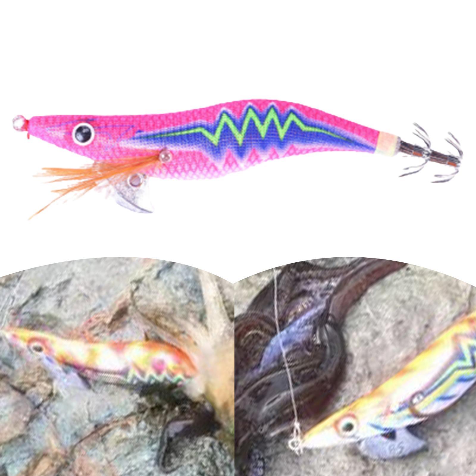 Luminous Squid Jig Hooks, Fishing Hook, Night Fishing Tackle 12cm Artificial Squid Jig Lures Fluorescent Durable Luminous Lure, Squid Lures
