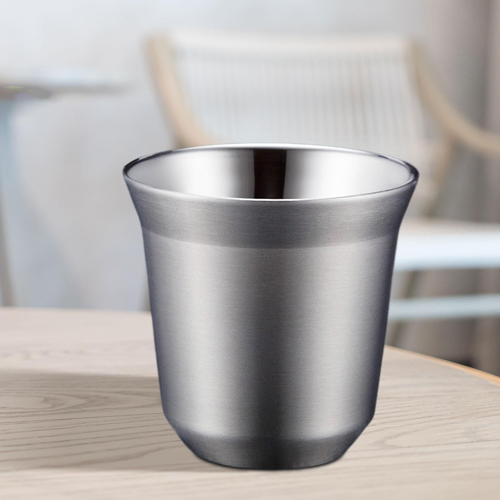 Coffee Cup Camping Mug Durable Drinkware 80ml Capacity Ultralight Outdoor Stainless Steel Cup Metal Drinking Cup for Home Backpacking Picnic