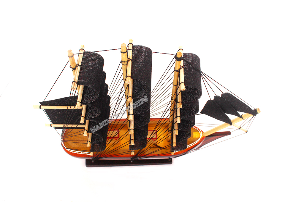 Mô hình thuyền trưng bày bàn học 25cm màu đen