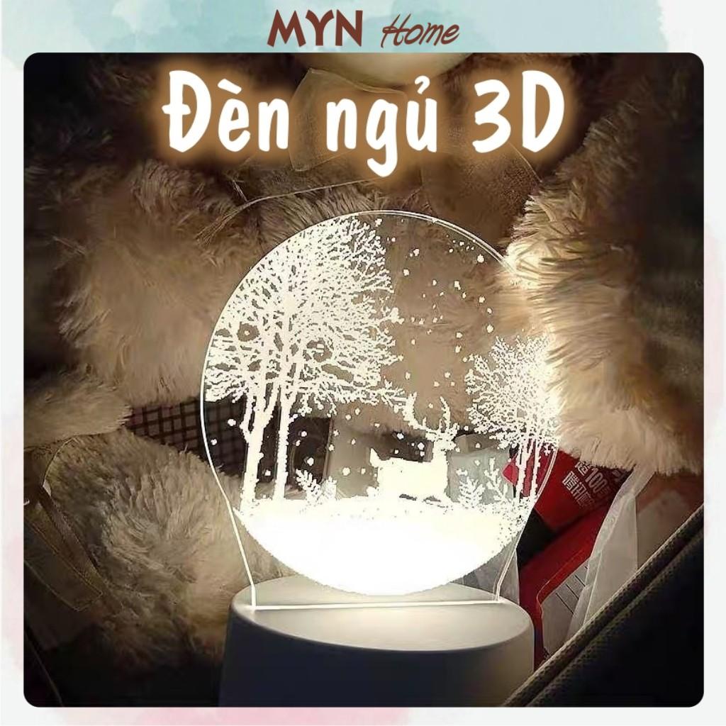 Đèn ngủ 3d để bàn, trang trí phòng ngủ, quà tặng sinh nhật 3 in 1 MYN Home