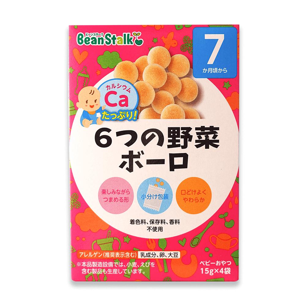 Bánh Xôp &amp; Bánh Trứng Ăn Dặm Bolo 6 Loại Rau Beanstalk Cho Trẻ Từ 7 Tháng Tuổi Nhật Bản