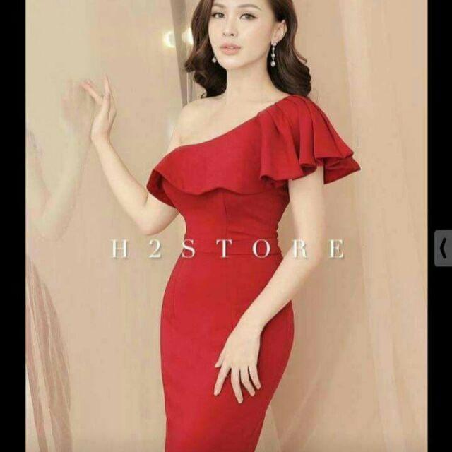 Đầm 1 vai bèo xếp ly