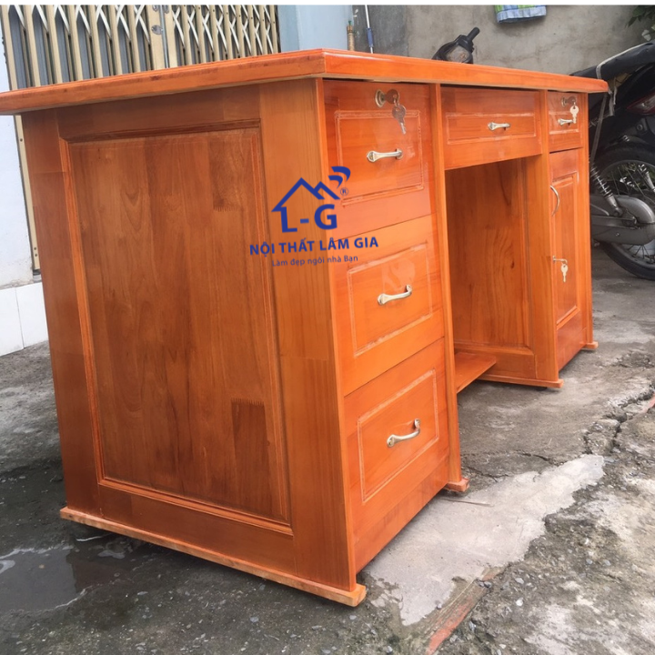 Bàn làm việc gỗ tự nhiên - bàn giám đốc văn phòng rộng 1m6x75x70