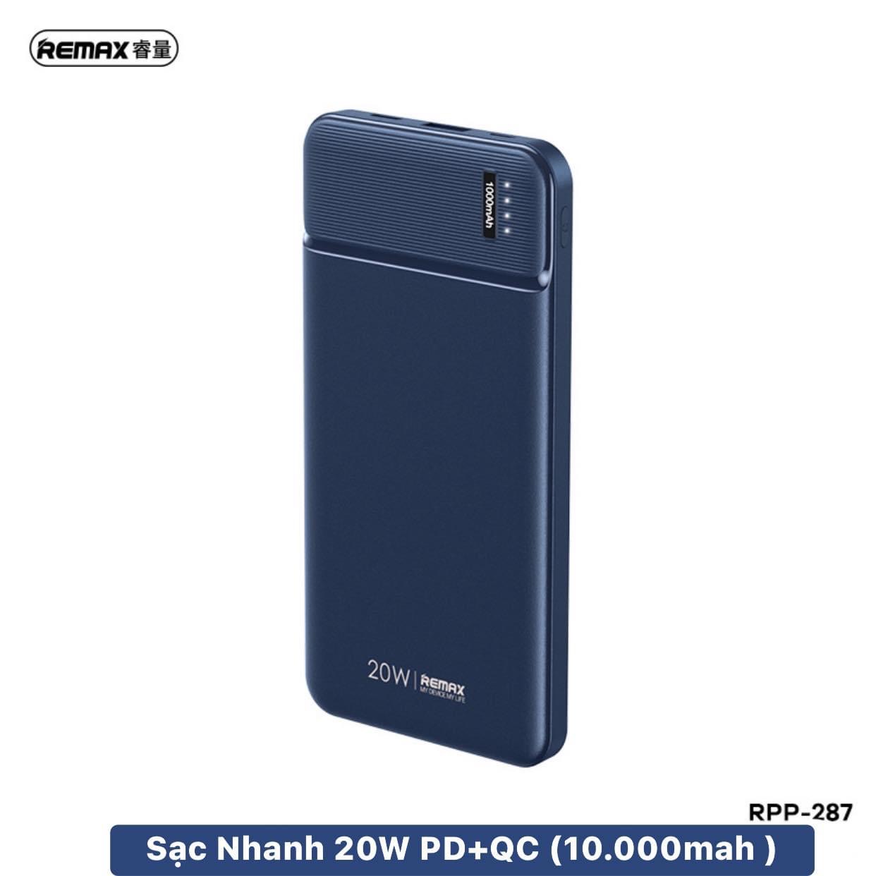 Pin Sạc Dự Phòng 20.000Mah Sạc Nhanh 20Ư( PD+QC) Remax Rpp-288 -Hàng Chính Hãng Random Màu