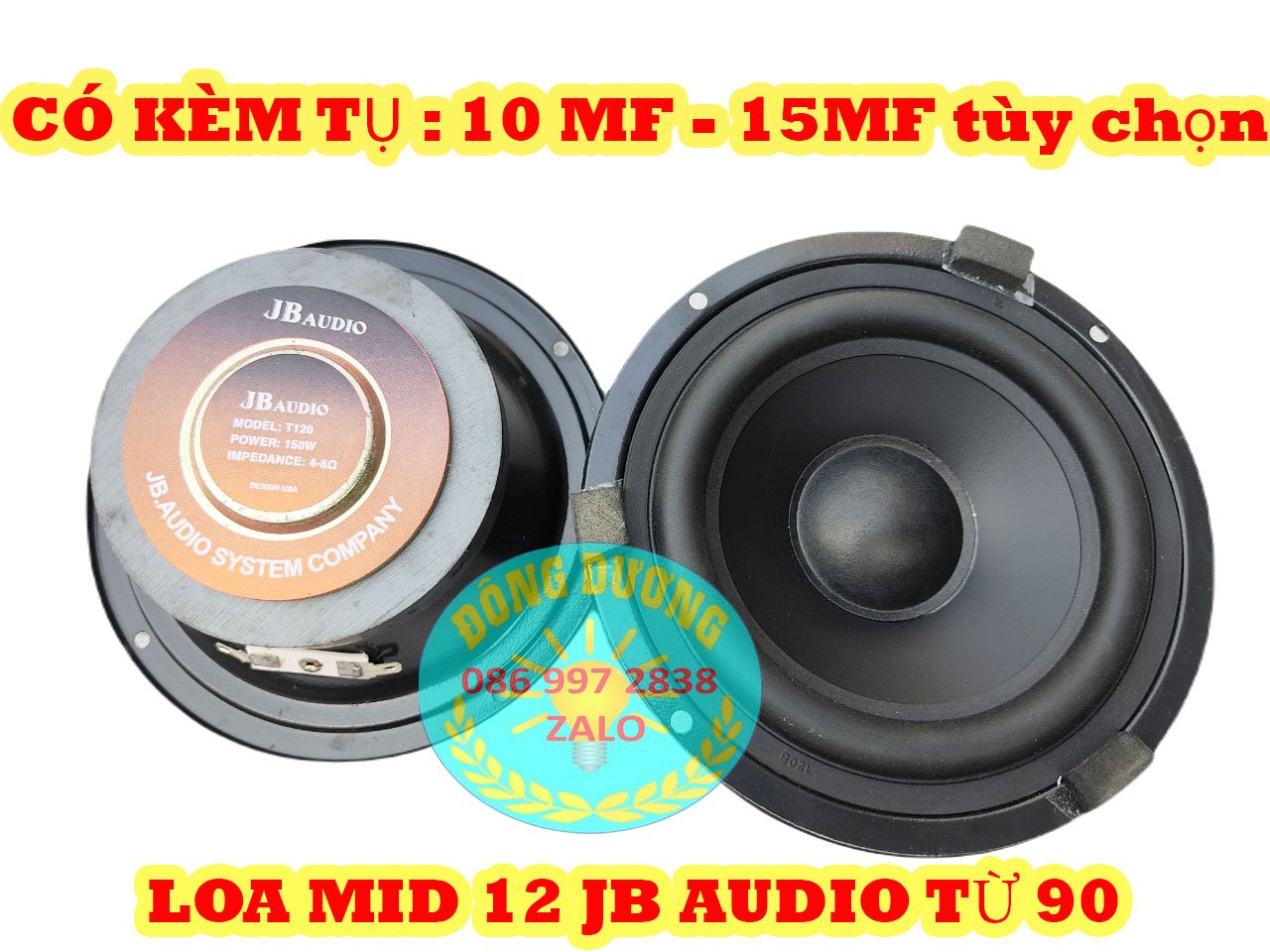 LOA MID 12 JB AUDIO TỪ 90MM COIL 26MM GÂN CAO SU - LOA TRUNG KÍN HẬU - LOA TRỢ