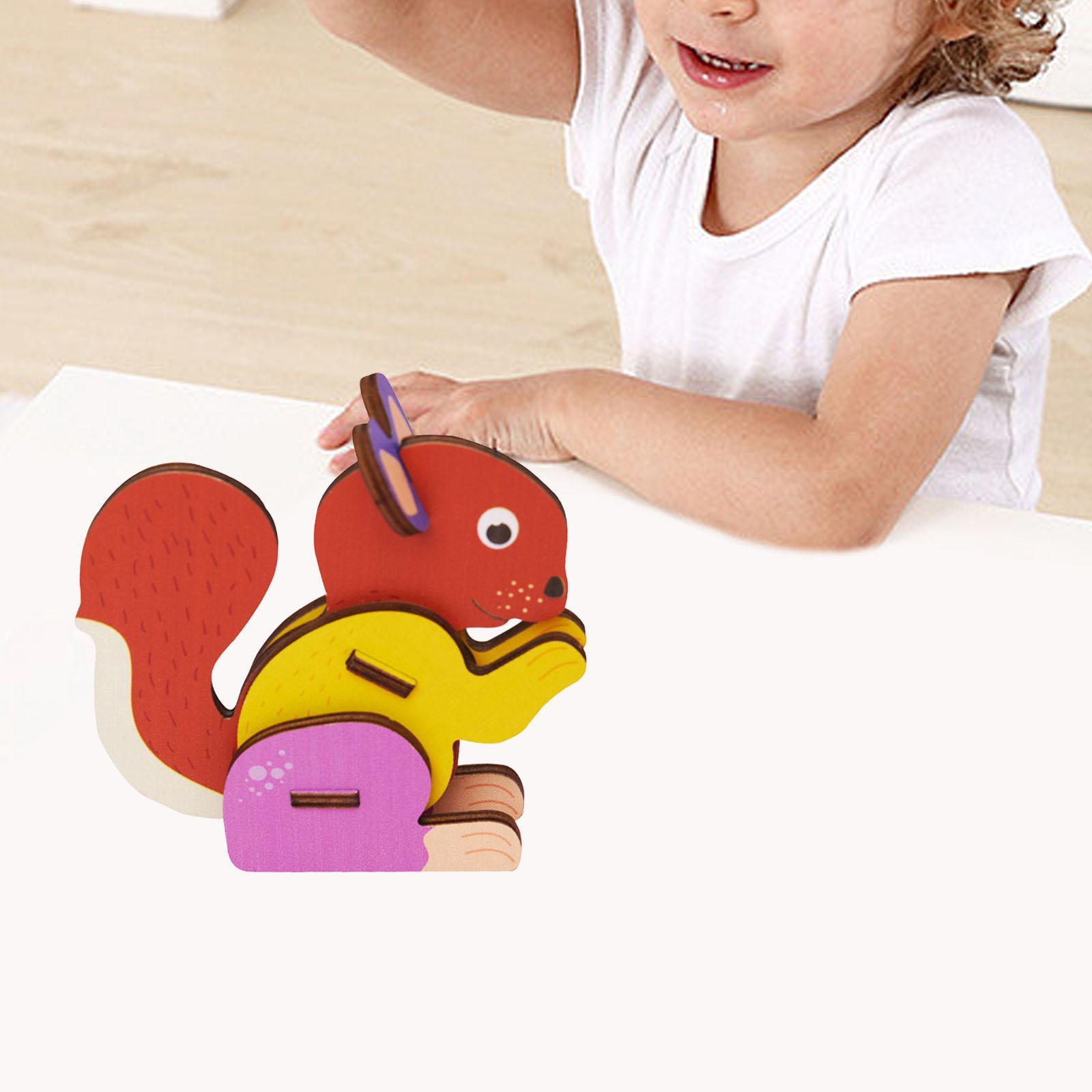 Animal Jigsaw Puzzles Cognition Intelligence Puzzle for Children Kids Preschool Gift