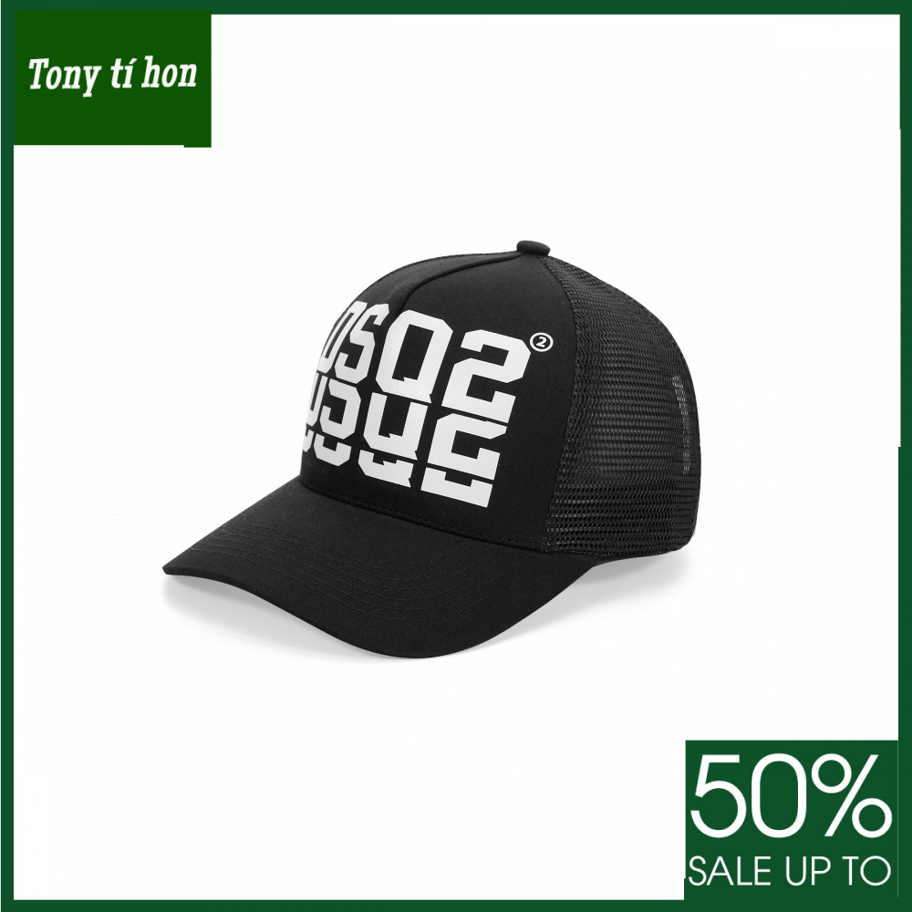 Tony tí hon - Mũ/nón kết lưỡi trai thời trang nam nữ DS.QUARED2 chữ trắng phối lưới, hàng hiệu cao cấp, đẹp - chữ đỏ / màu trắng