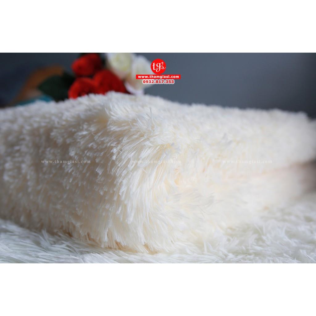 Thảm Lông Xù Trắng Sữa | 100x160cm | Thảm Trang Trí Phòng Khách - Phòng Ngủ - Thảm Trải Sofa - Thảm Dành Cho Bé