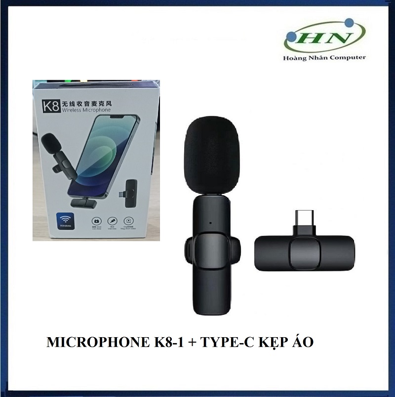 MICROPHONE KHÔNG DÂY CỔNG TYPE-C VÀ LN K8-1 - 1 MIC - HN