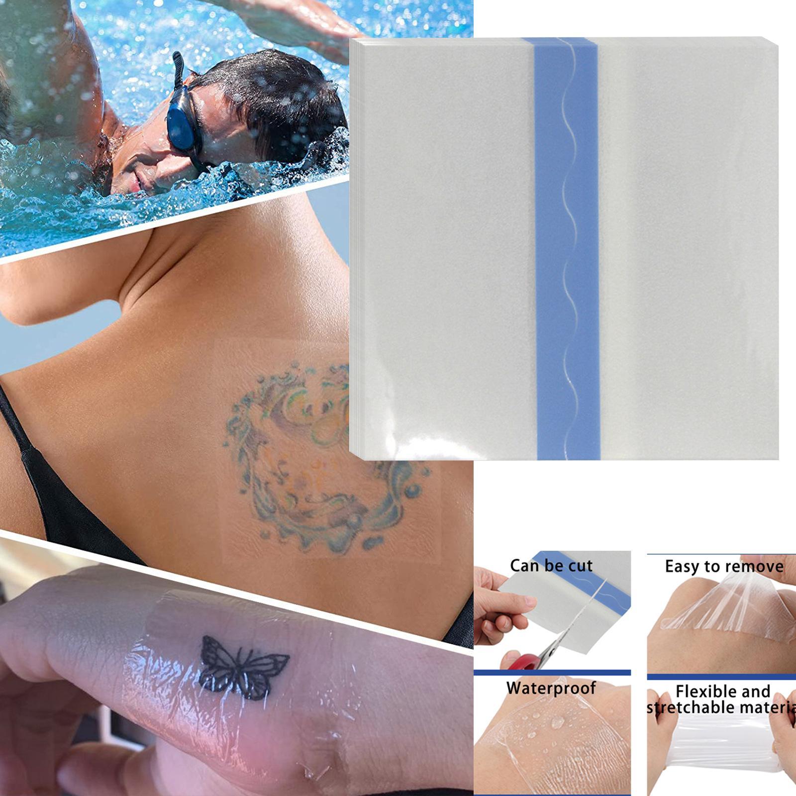 10 Sheets Transparent Adhesive Bandage Waterproof for Tattoo Skin Protection