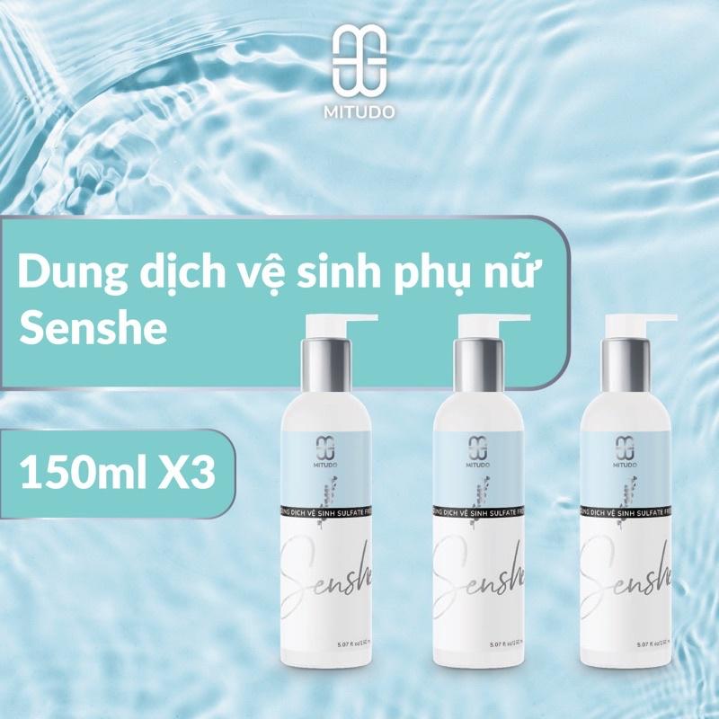 COMBO Dung Dịch Vệ Sinh Phụ Nữ MITUDO Senshe 150ml X3 Chai - kháng khuẩn dưỡng ẩm dùng được cho mẹ bầu và sau sinh