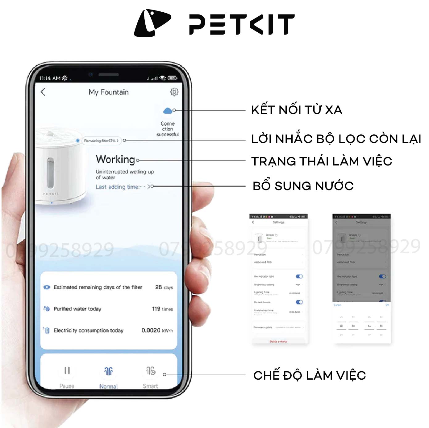 Máy Lọc Nước Cho Mèo Petkit EverSweet Solo 2 Kết Nối App, Bơm Không Dây