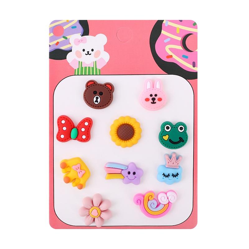 Set 10 Dây Cột Tóc Hình Trái Cây/ Động Vật/ Động Vật Hoạt Hình Ngọt Ngào Thời Trang Cho Bé Gái