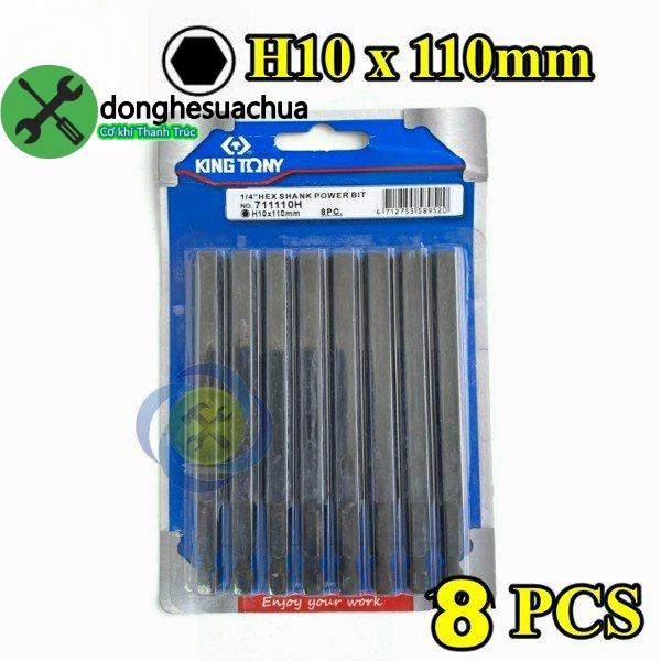 Mũi lục giác 10mm dài 110mm Kingtony 711110H (8 cây/vỉ)