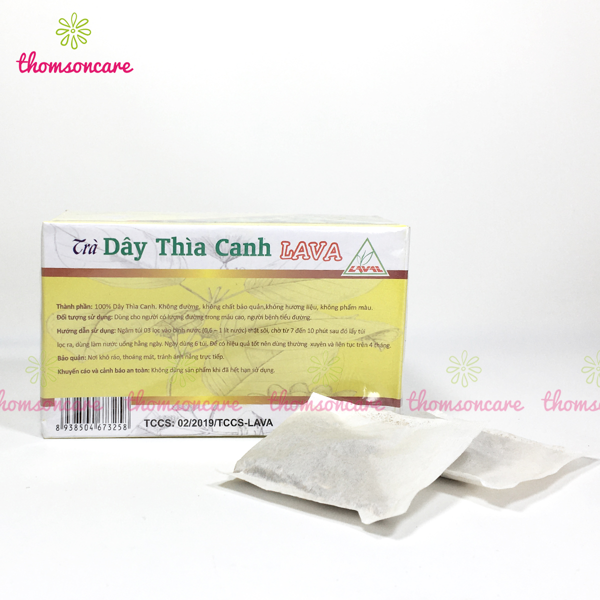 Trà Dây Thìa Canh Lava túi lọc - Dành cho người bệnh Tiểu Đường tuýp 1, 2 - Hộp 30 gói giảm đườngg huyết