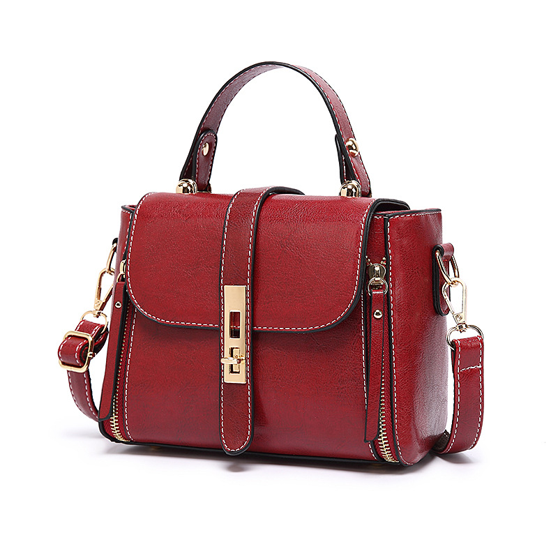 bags fashion oil leather bag European and American messenger bag
