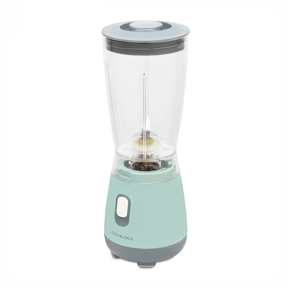 Máy Xay Sinh Tố Lock&amp;Lock Personal Blender 600ml EJM436 (250W) Lưỡi Dao 4 Lá Bằng Thép Không Gỉ, Đế Chống Trượt - Hàng Chính Hãng Tặng Combo Ống Hút + Cọ Rửa