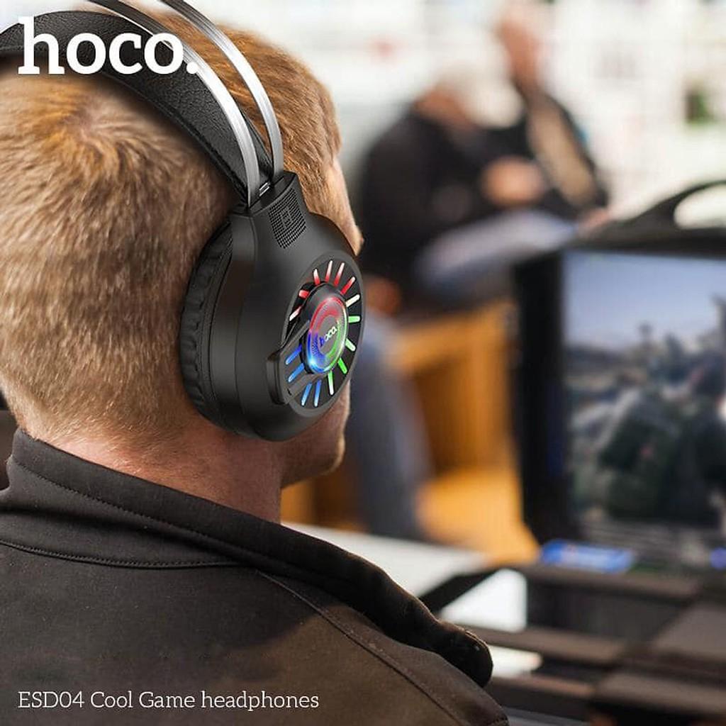 Tai nghe Gaming chụp tai Hoco ESD04 có mic đàm thoại,  jack 3.5 - Hàng chính hãng