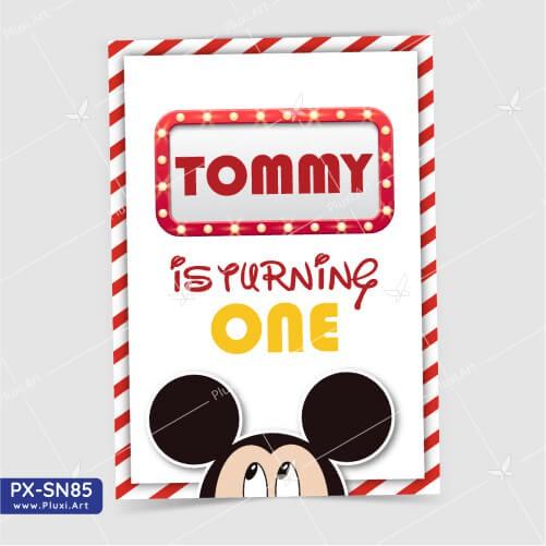 Thiệp thôi nôi – sinh nhật theo yêu cầu Pluxi