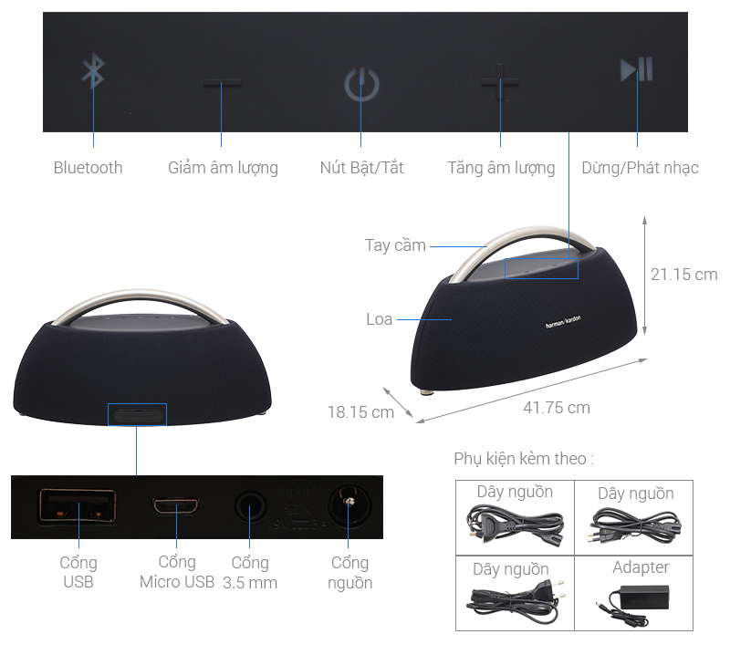 Loa Bluetooth Harman Kardon Go + Play Mini - Hàng Chính Hãng PGI