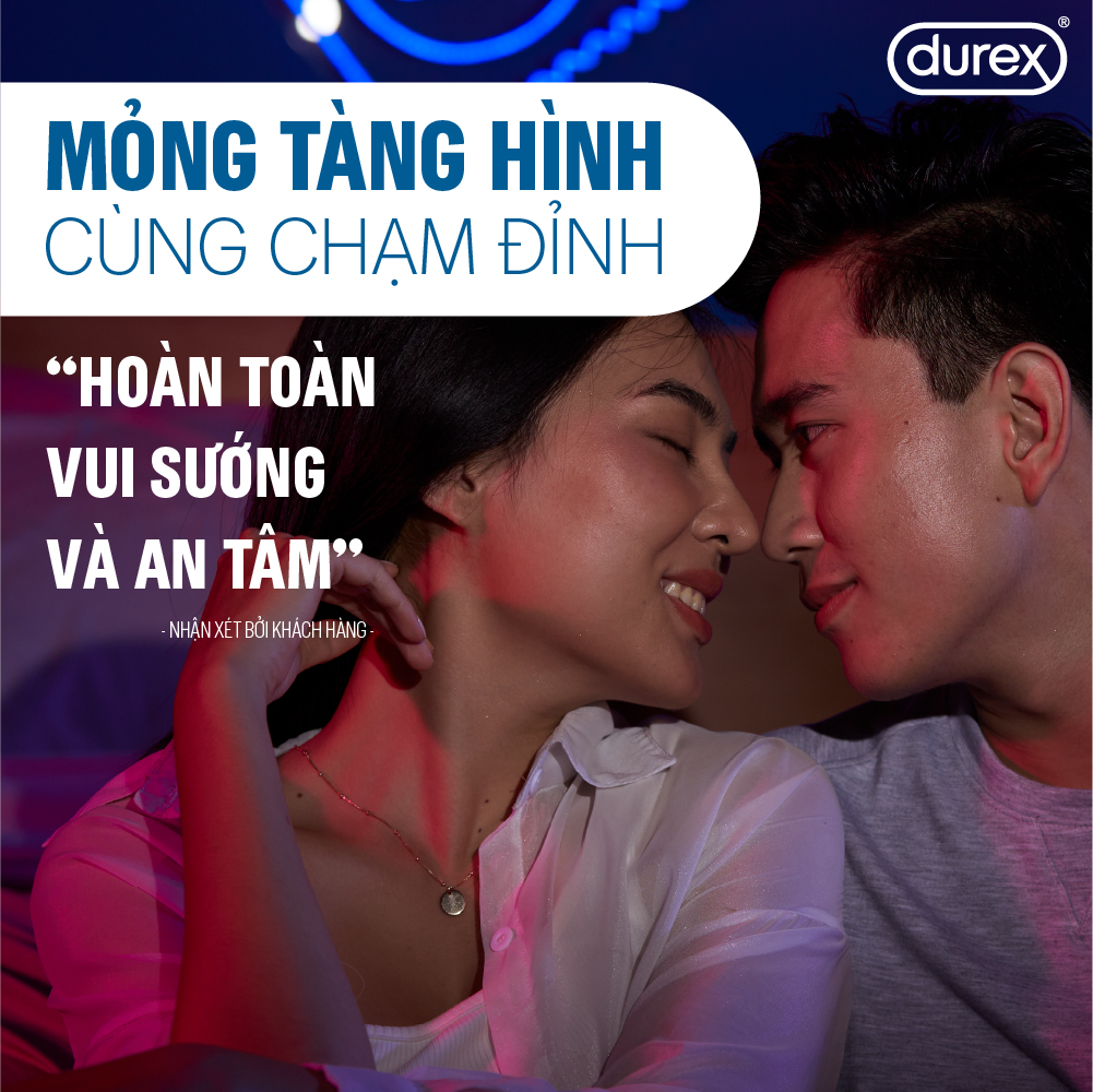 Bao Cao Su Durex Invisible Siêu Mỏng, Size 52 mm, Hộp 16 Bao Mới Ra Mắt - Hộp Lớn Siêu Tiết Kiệm