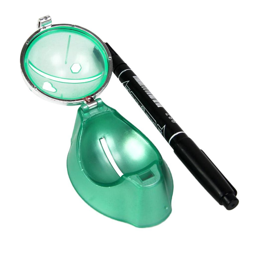 Golf Ball Liner Marker Putting Drawing Alignment Tool with Pen Pink
