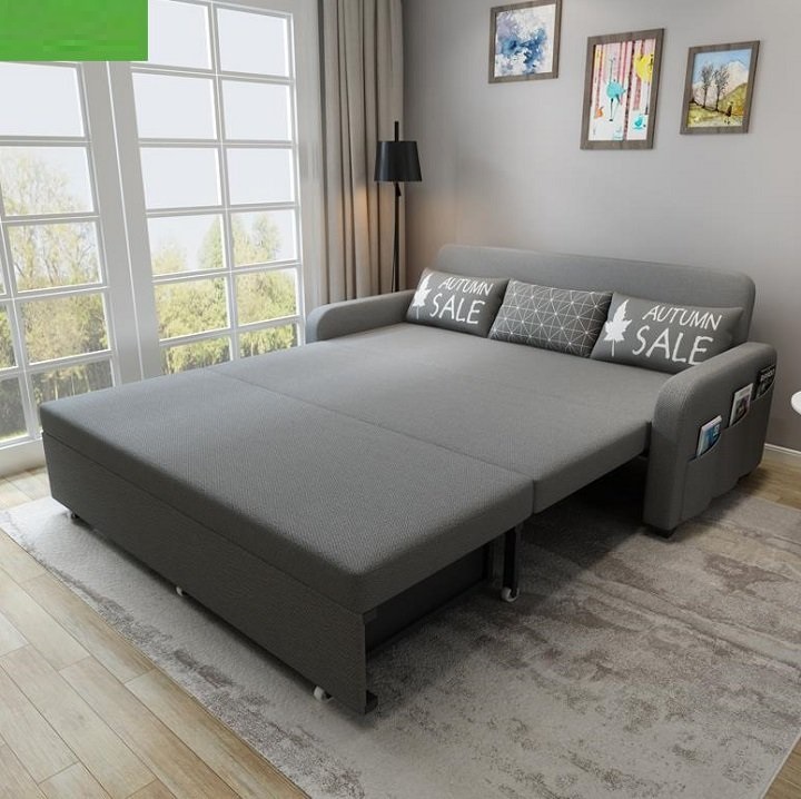 GIƯỜNG SOFA ĐA NĂNG CÓ NGĂN CHỨA ĐỒ KIÊM GHẾ SOFA. GIƯỜNG SOFA THÔNG MINH GẤP GỌN KHUNG THÉP CHỊU LỰC. KT 1m6 x 1m9 TẶNG KÈM 3 GỐI CÙNG TONE