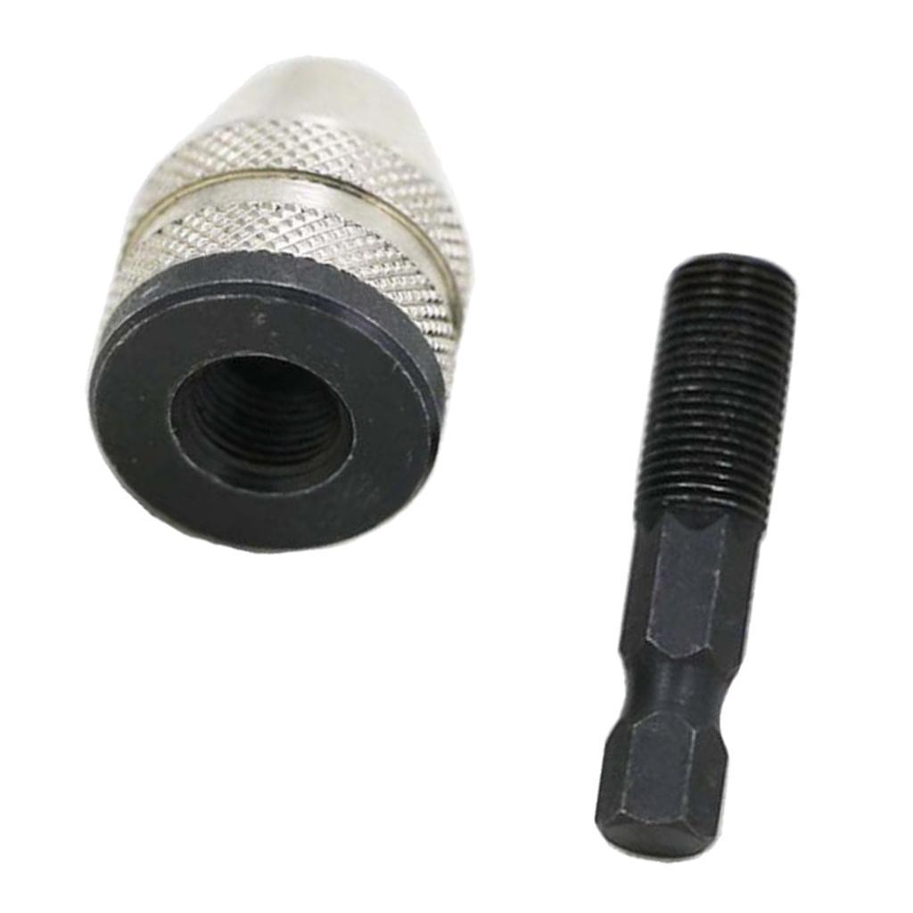 Keyless Drill Chuck Screwdriver Adapter with Quick Change 1/4 Inch Hex Shank