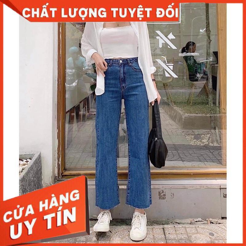 QUẦN JEANS XUÔNG DÀI CO GIÃN LƯNG SIÊU CAO- hình thật chính chủ