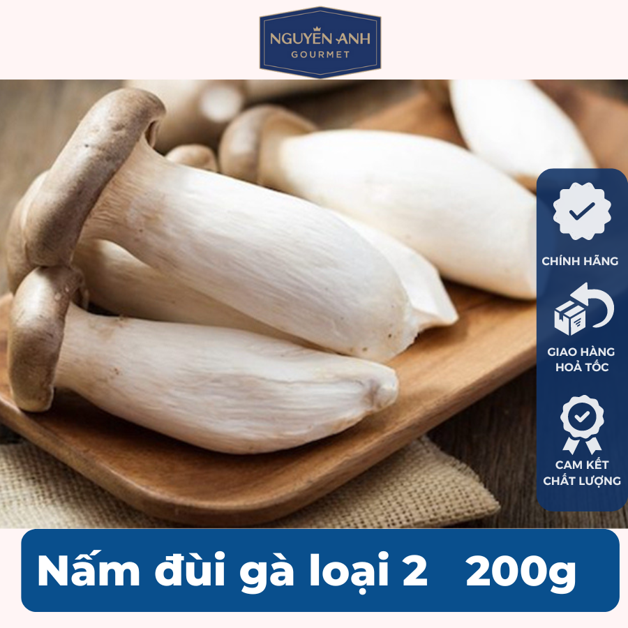 Nấm đùi gà tươi loại 2 200g nông trại Nấm Xanh