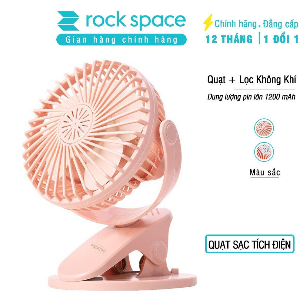 Quạt sạc tích điện mini Rockspace đế đa năng đặt bàn - Hàng chính hãng