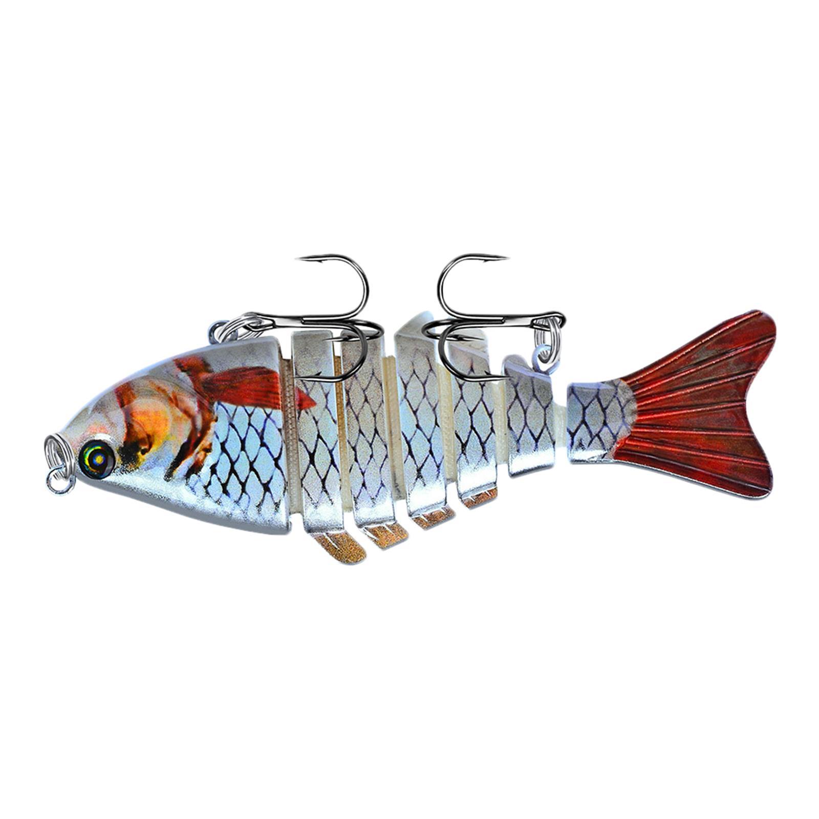 3.9inch Fishing Lures Bass Lures Crankbait Hard Lure Artificial Fish Multi Jointed Swim Baits for Yellow Perch, Fishing Gift ,Bass ,Black Fish