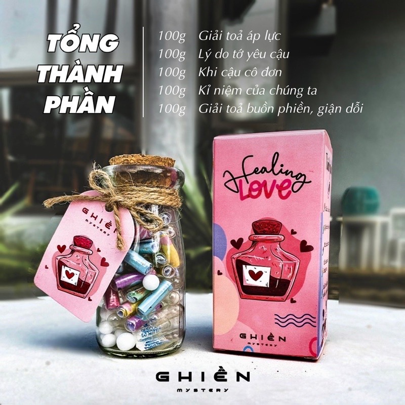 Lọ yêu thương HEALING LOVE dành cho cặp đôi - Quà tặng ẩn chứa 50 thông điệp chữa lành và hàn gắn | Ghiền Mystery