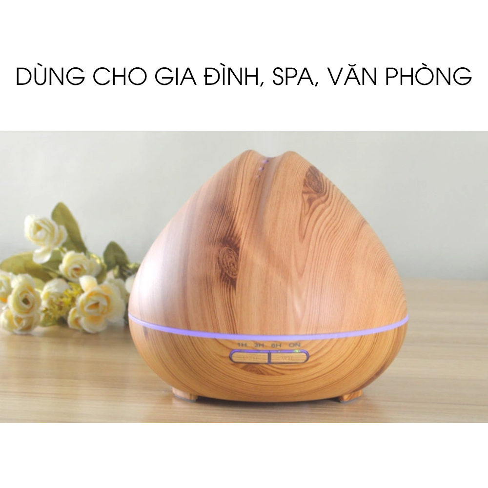 Máy Xông Tinh Dầu Hạnh Phúc HP-04 Giúp Khuếch Tán, Tỏa Hương Tinh Dầu, Tạo Độ Ẩm, Xông Phòng, Tặng Tinh Dầu Sả Chanh + Bạc Hà + Bưởi Hồng Hạnh Phúc (10ml)