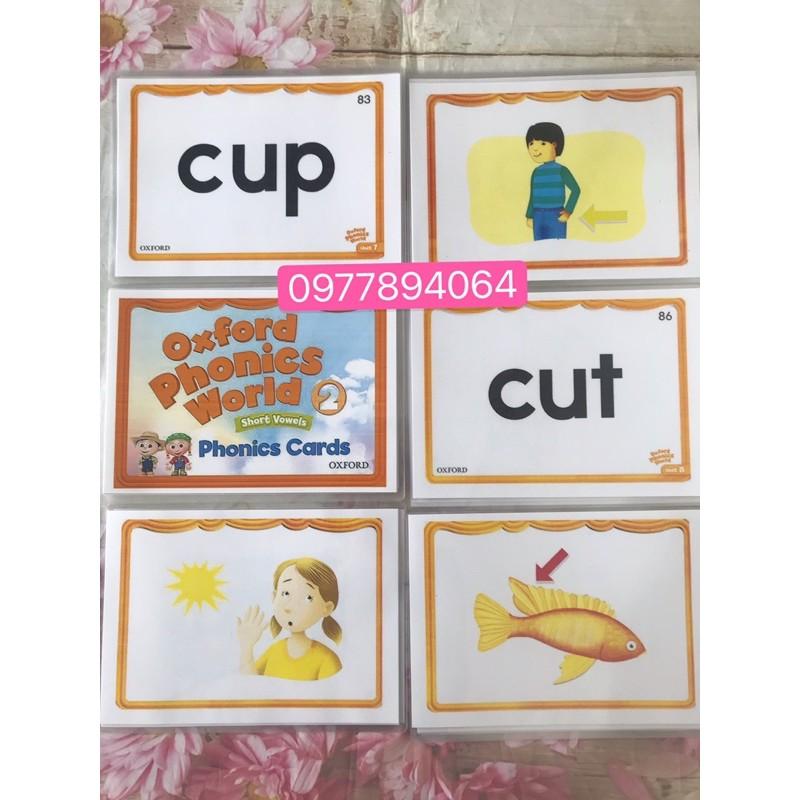 Flashcards Oxford Phonics World 2- Thẻ size A5 ép plastics bền đẹp️giáo cụ đồ dùng dạy học Tiếng Anh️