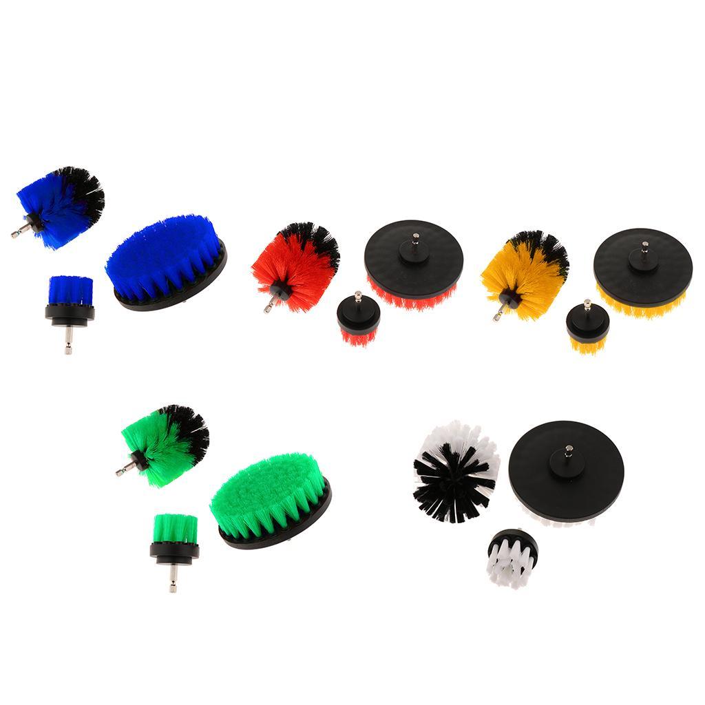3 Pieces Drill Brush Attachment Set Cleaning Power Scrubber Scrub Tile Grout 2.5, 3.5, 5 inch
