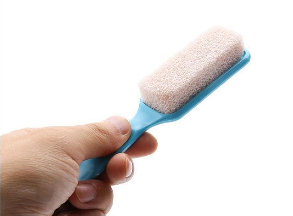 Combo Khăn tắm kỳ lưng Nhật Bản Whip's Kokubo + Bàn chà gót chân Ag+ Jabu  Made in Japan - Hồng - KB-048 - Bàn chà gót trắng