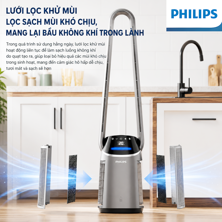 Philips ACR3244BF 2in1 Quạt Không Cánh + Máy Lọc Không Khí Sang Trọng Cho Gia Đình. HÀNG CHÍNH HÃNG