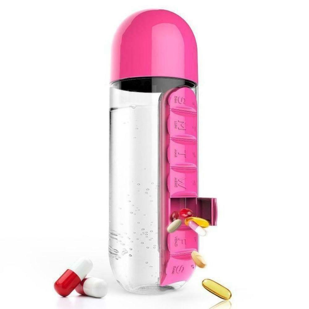 Hộp Đựng Bảo Quản Thuốc 7 Ngăn Anaeat Tích Hợp Bình Và Cốc Uống Nước 2 Trong 1 600ml