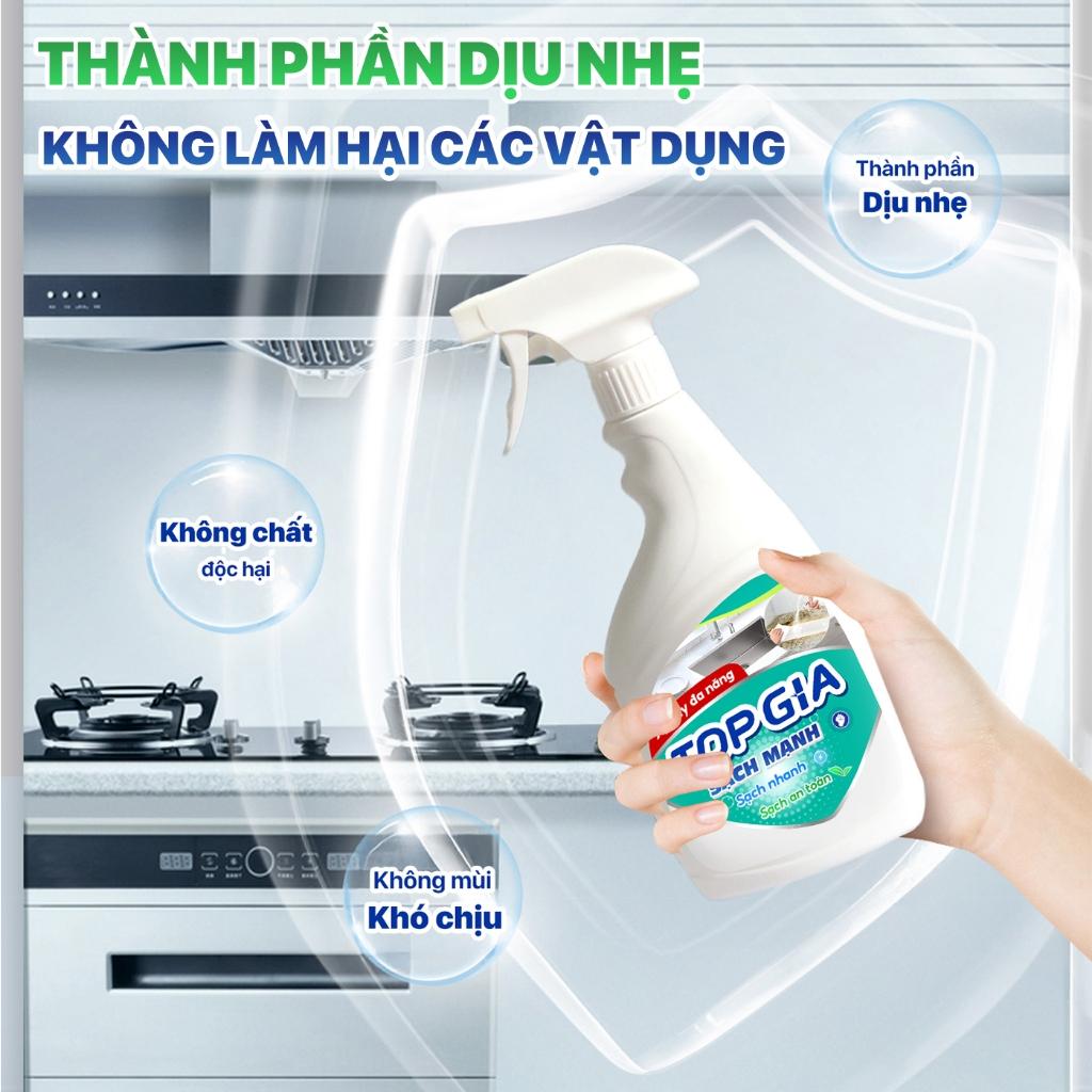 Combo 3 chai xịt tẩy đa năng TOPGIA 500ml: làm sạch vết bẩn, khử mùi, kháng khuẩn hiệu quả