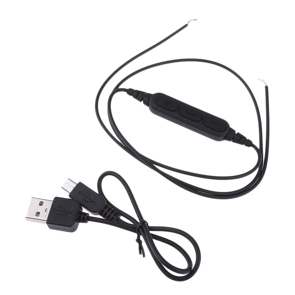DIY Headphone Audio Cable Line Earphone Maintenance Control Wire With Microphone Bluetooth Adapter Receiver
