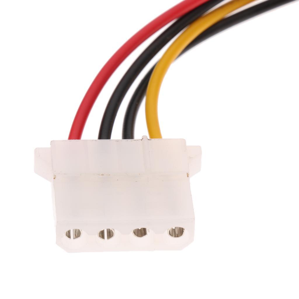 5Pcs 7.7in 4pin Female to 15pin SATA Male Power Adapter Cable for PC Case