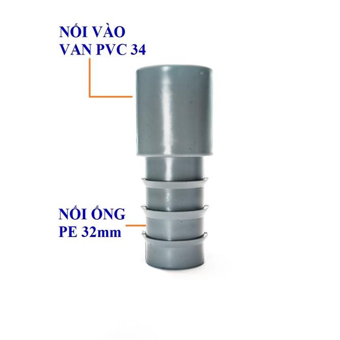 Nối Khởi Thủy PVC 27, PVC 34 Ra Ống Mềm PE 25mm và 32mm