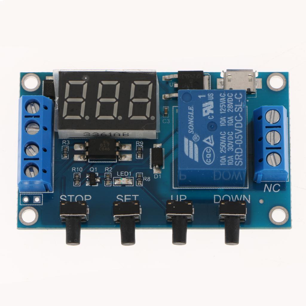 DC 6-30V Adjustable Relay Timer Cycle Module Switch With Clear Cover Trigger Time Delay Circuit Board