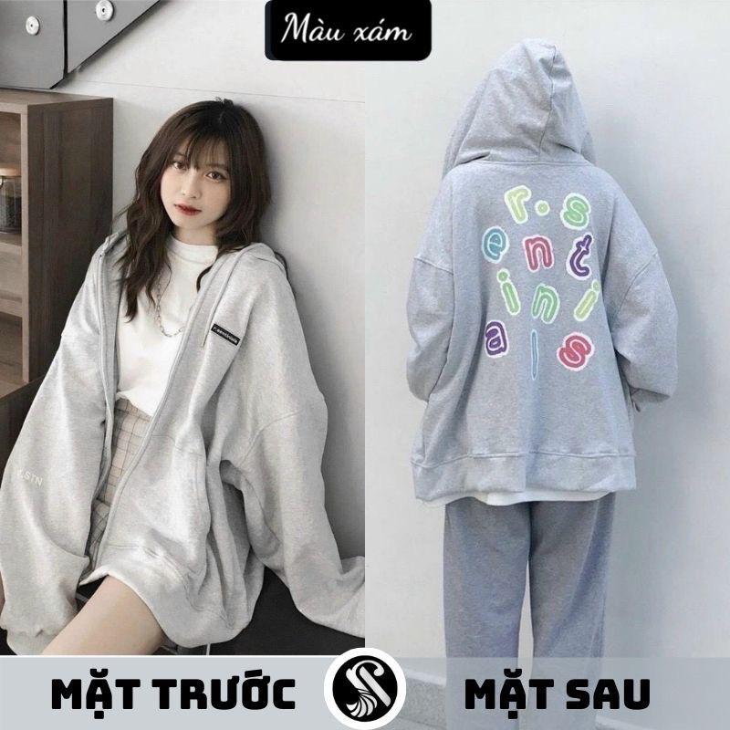 ÁO KHOÁC HOODIE NAM NỮ FORM RỘNG TAY PHỒNG IN CHỮ MẶT LƯNG , ÁO HOODIE NỈ UNISEX STN