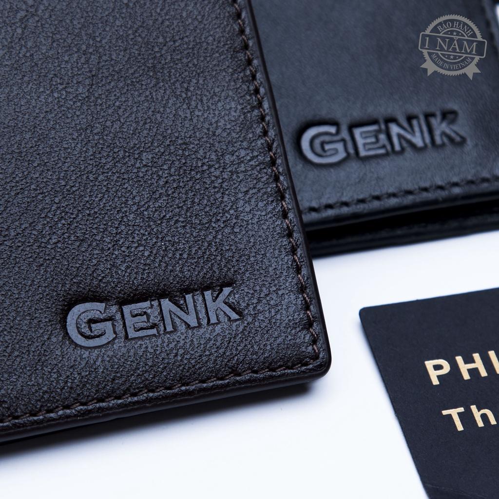 Ví mini đựng thẻ card holder da thật cao cấp nappa nam nữ Genk - GBS02